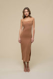 Bodycon Side Slit Cami Midi Dress