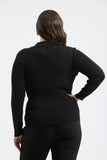 Plus Collard Gold Snap Long Sleeve