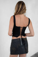 JESSIE Embroidered Western Suede Corset Bustier Top Vest