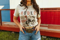 Red, White and Blue Bronc Bustin' USA Rodeo 1946 Graphic Tee