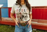 Red, White and Blue Bronc Bustin' USA Rodeo 1946 Graphic Tee