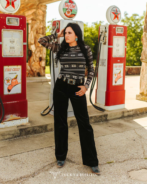 Black Corduroy Mid Rise Trouser Jeans 33.5in Inseam