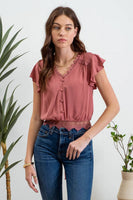Scallop Lace Trim Top