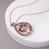 Western Turquoise Hat & Boot Teardrop Pendant Necklace