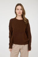 Plus Solid Crewneck Front Seam Sweater