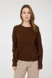 Plus Solid Crewneck Front Seam Sweater