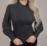 Long Sleeve Back Button Top