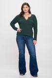 Plus Long Sleeve Henley Top