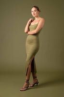 Bodycon Side Slit Cami Midi Dress