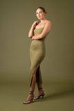 Bodycon Side Slit Cami Midi Dress