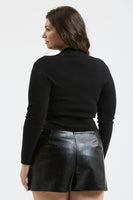 Plus Mock Neck Long Sleeve Top