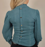 Long Sleeve Back Button Top