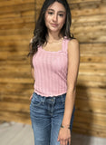 Scallop Edge Knit Tank Top