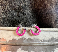 Western Stone Stud Earring - Horseshoe