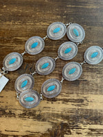 Etched Oval Concho Belt