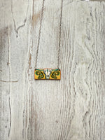 Western Tooled Leather Bar Necklace