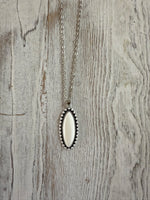 Large Oval White Turquoise Necklace