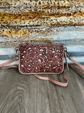 Trinity Ranch Leather Floral Tooled Clutch