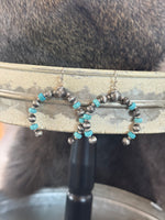 Turquoise & Silver Horn Earring