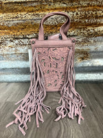 TR Floral Tooled Fringe Mini Tote/Crossbody