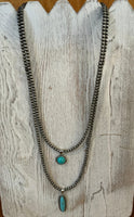 Navajo Bead Pendant Turquoise Necklace