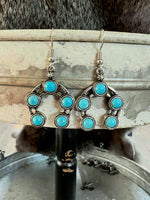 Western Squash Blossom Dangle Earrings
