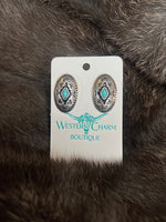 Western Hand Stone Aztec Post Earrings