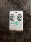Western Hand Stone Aztec Post Earrings