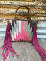 MW Aztec Print Fringe Tote