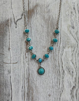 Turquoise Circle Stone Necklace