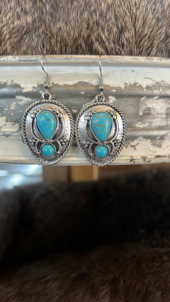 Oval Stone Earrings