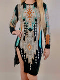 Black Aztec Sweater Dress