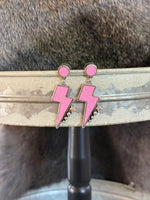Wood Lightning Bolt Earring