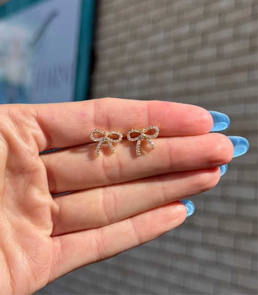 Gold Bow Studs