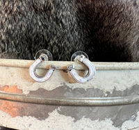 Western Stone Stud Earring - Horseshoe