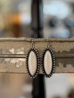 White Turquoise Oval Earrings