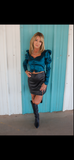 Della dark teal corset