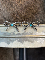 Coquette Bow Ribbon Stone Stud Earrings
