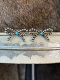 Coquette Bow Ribbon Stone Stud Earrings