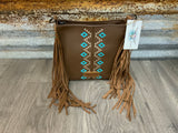 Wrangler Aztec Embroidered Fringe Crossbody