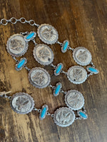 Etched Oval Concho Belt