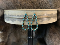 Stone & Burnished Silver Earring