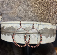 Navajo Style Pearl Round Dangle Earrings