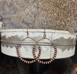 Navajo Style Pearl Round Dangle Earrings