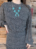 Shaley leaf print dress