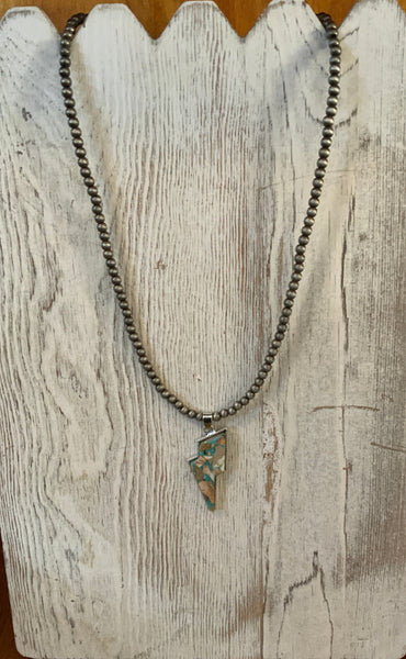 Navajo Bead Bolt Gemstone Necklace