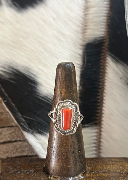 S/S Red Coral Ring