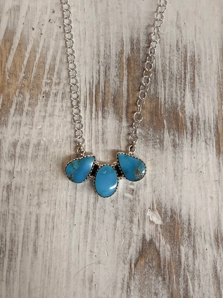 3 Teardrop Turquoise Necklace
