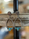 Stone Teardrop Hoop Earring
