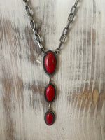 Paper Clip and Stone Lariat